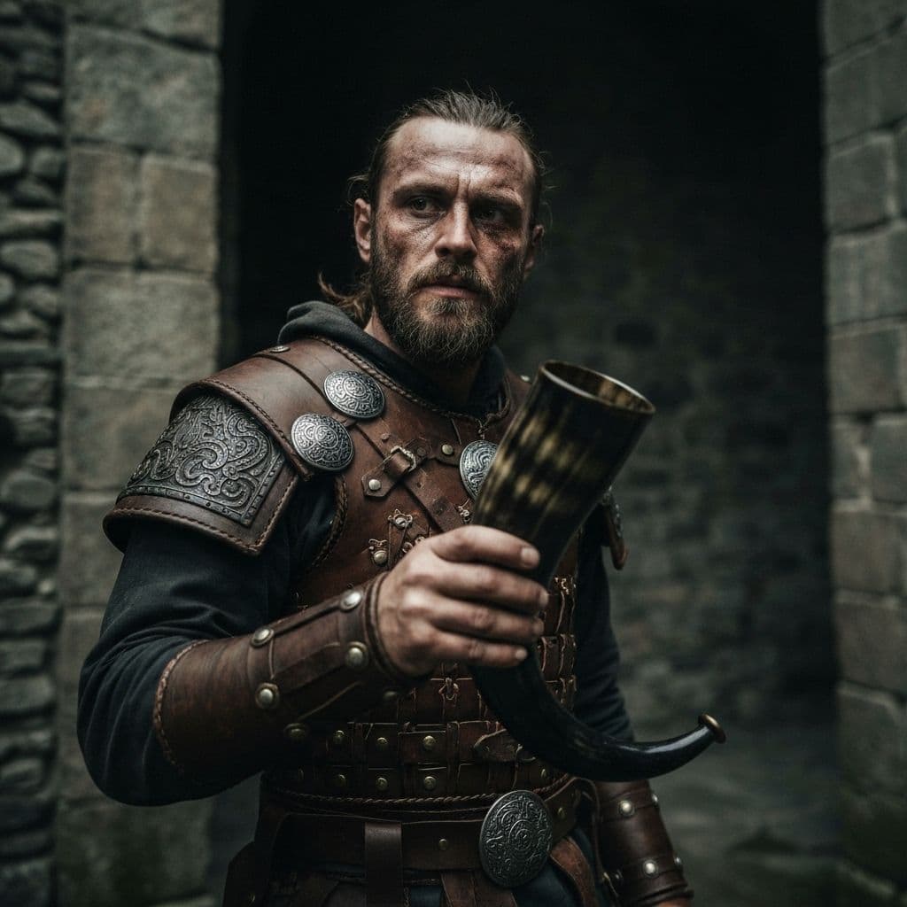 Viking warrior with mead